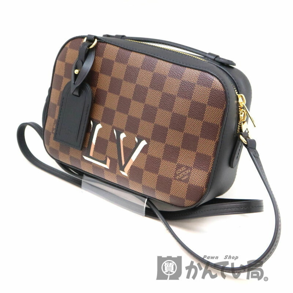 LOUIS VUITTON Santa Monica Shoulder Bag Damier Canvas Ebene Brown Noir Black LV
